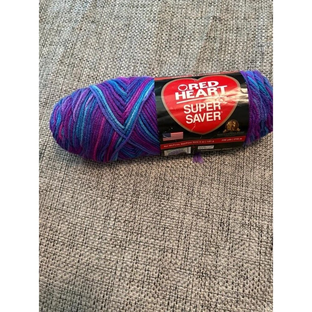 one skein Red Heart Super Saver Ombre Yarn Grape Fizz
